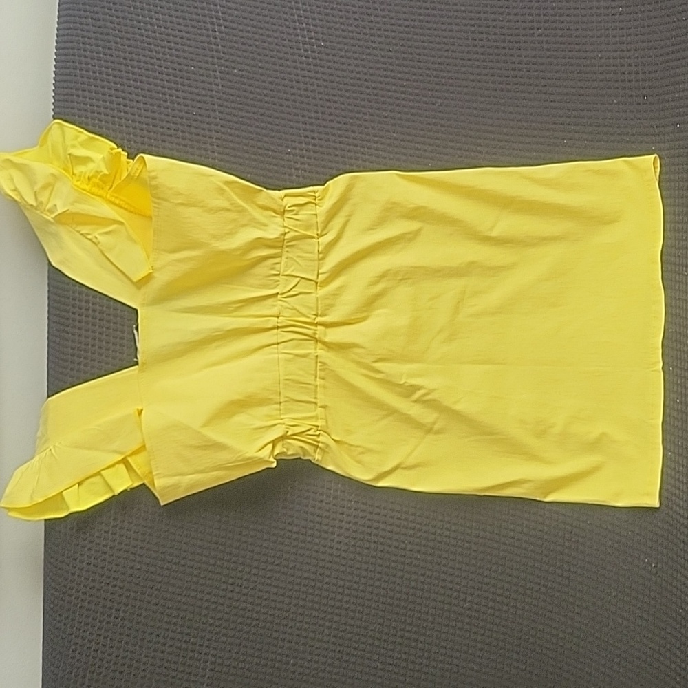 Yellow Ruffle V-Neck Bodycon Dress - Picture 5 of 5